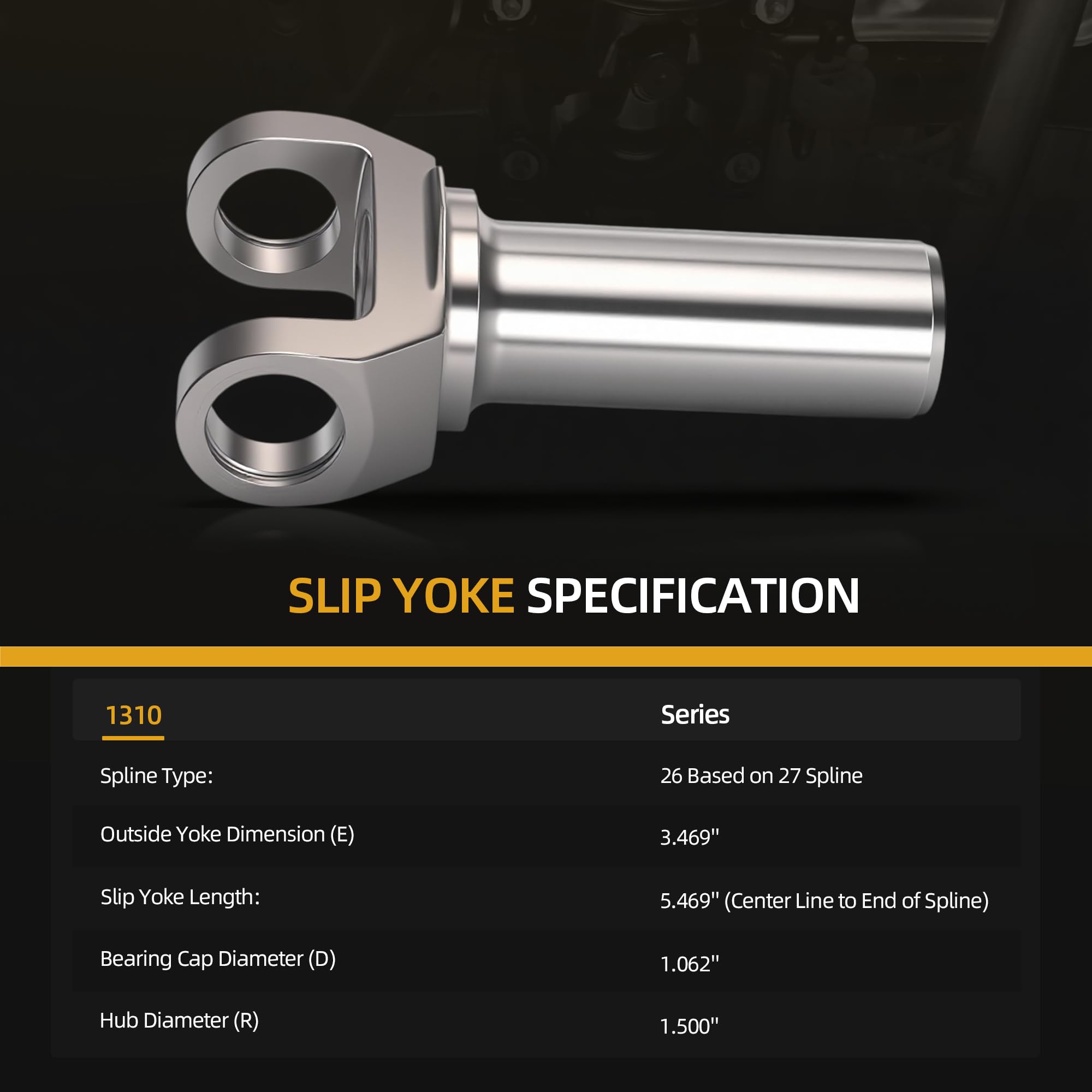 JAVOUKA slip yoke outside diameter 3.469 in supports precise fit