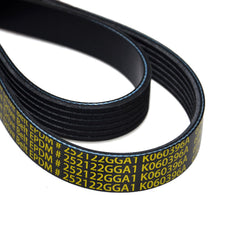 Jaxivo 252122GGA1 serpentine belt close-up showing durable construction for long life