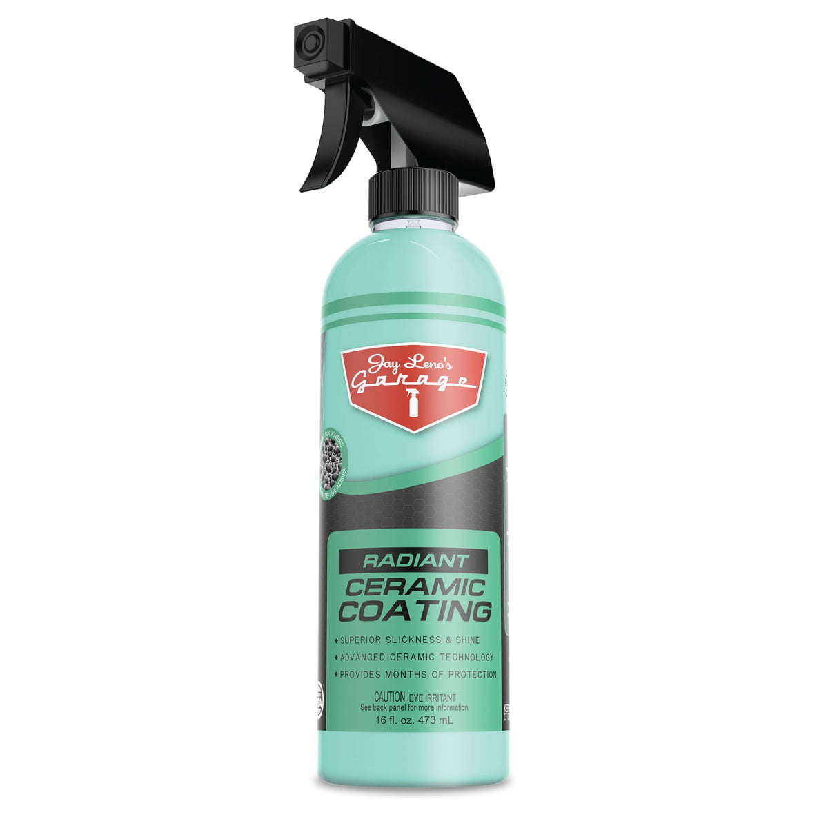 Jay Leno's Garage Radiant Ceramic Coating bottle for easy spray-on protection and gloss