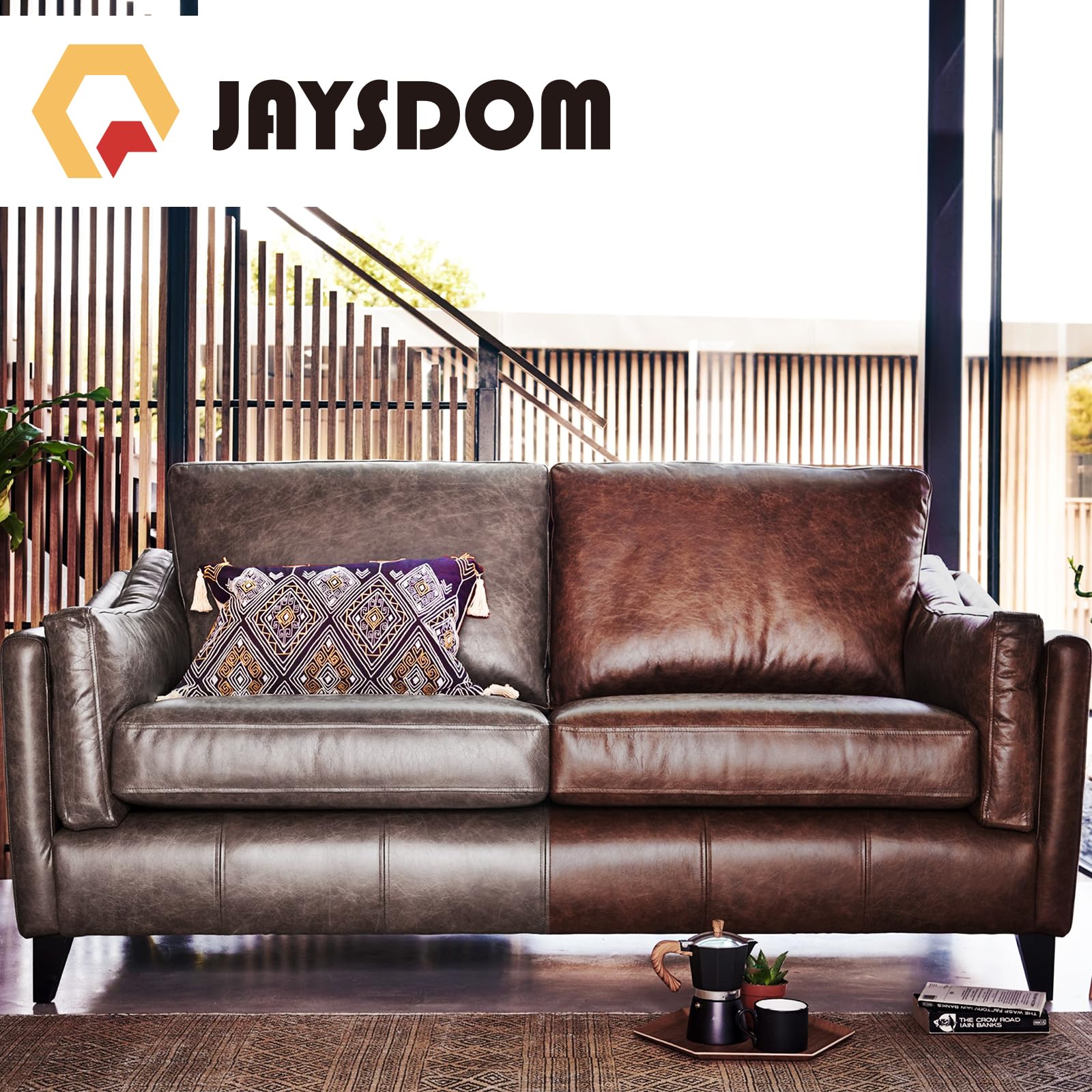 JAYSDOM leather furniture application demonstrating versatile use at home.