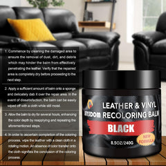 JAYSDOM leather repair kit in use on a sofa surface.