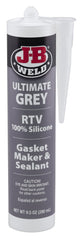J-B Weld 32927 Ultimate Grey RTV sealant tube packaging for DIY sealing.