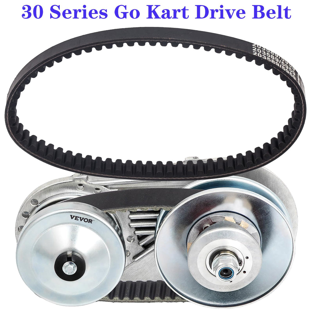 JBROPARTS 30-Series belt on pulley shows compatibility with many go-kart setups.
