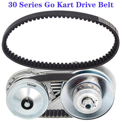 JBROPARTS 30-Series belt on pulley shows compatibility with many go-kart setups.
