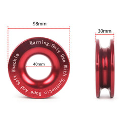 JCHL protective sleeve on rope reduces wear during winching.