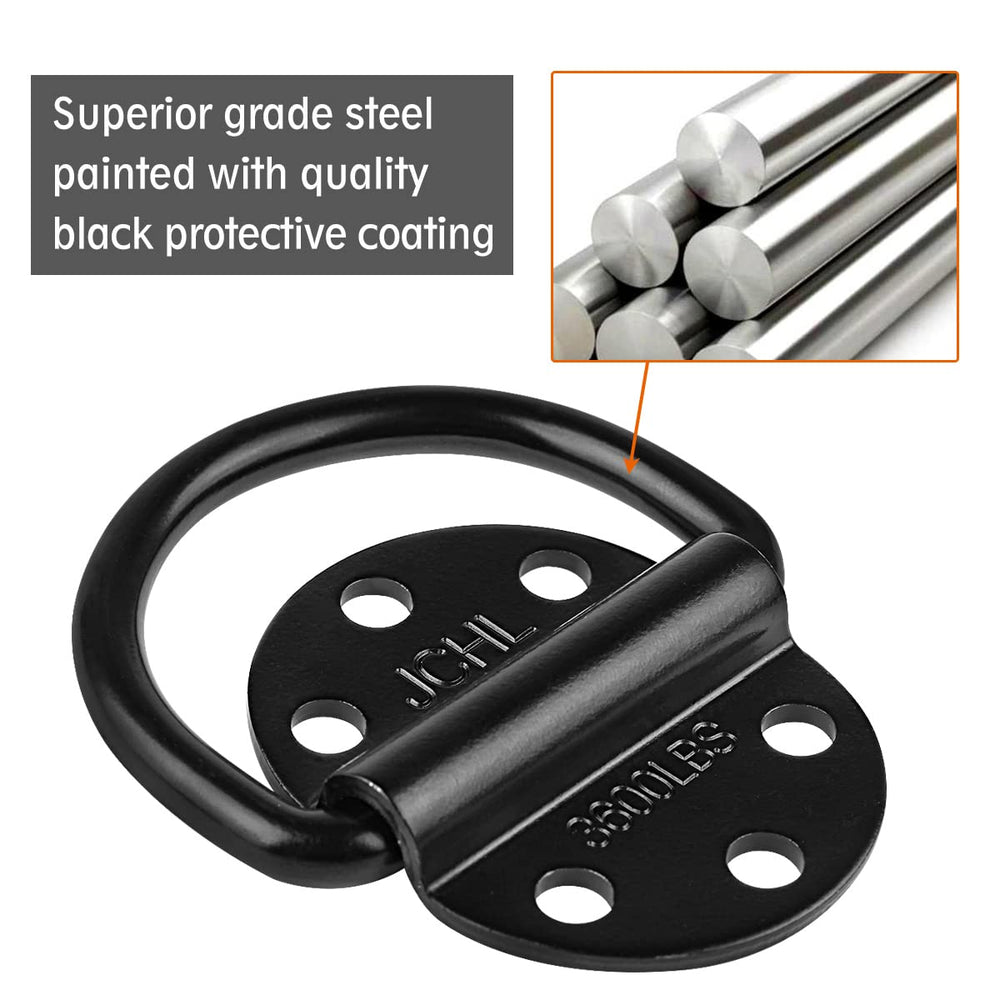 JCHL zinc-plated D-rings close-up highlights corrosion resistance