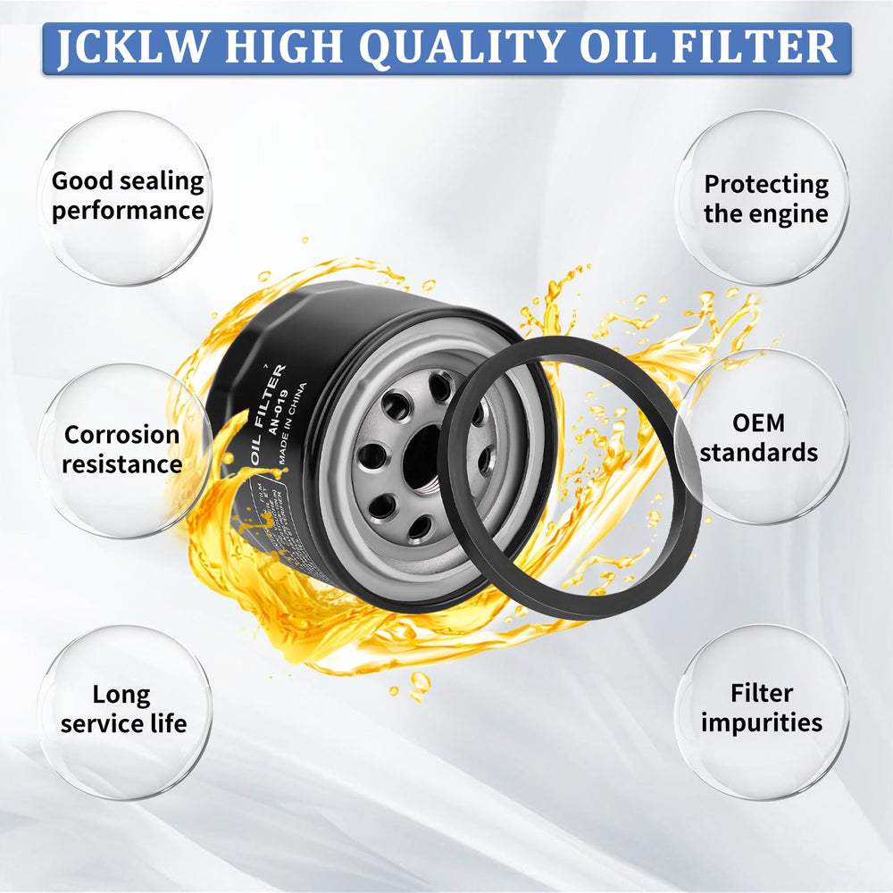 JCKLW oil filter packaging emphasizing compatibility and ready-to-use kit