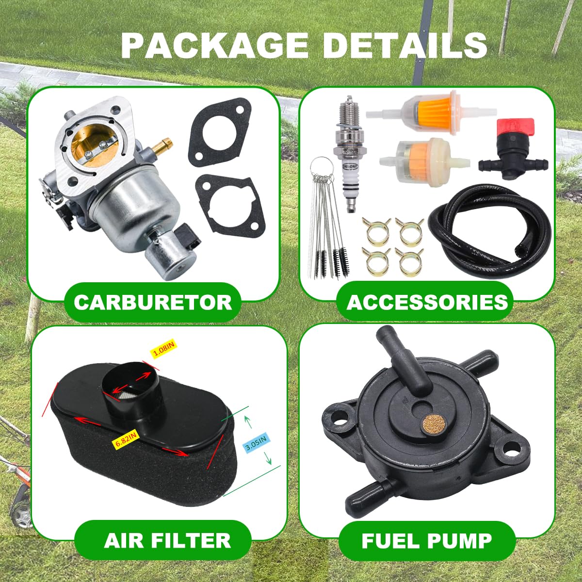 Package includes filters, gaskets, and fuel pump for ready installation.