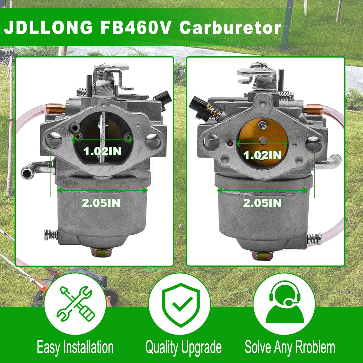 JDLLONG Kawasaki FB460V carburetor unit improves fuel flow and starting reliability.