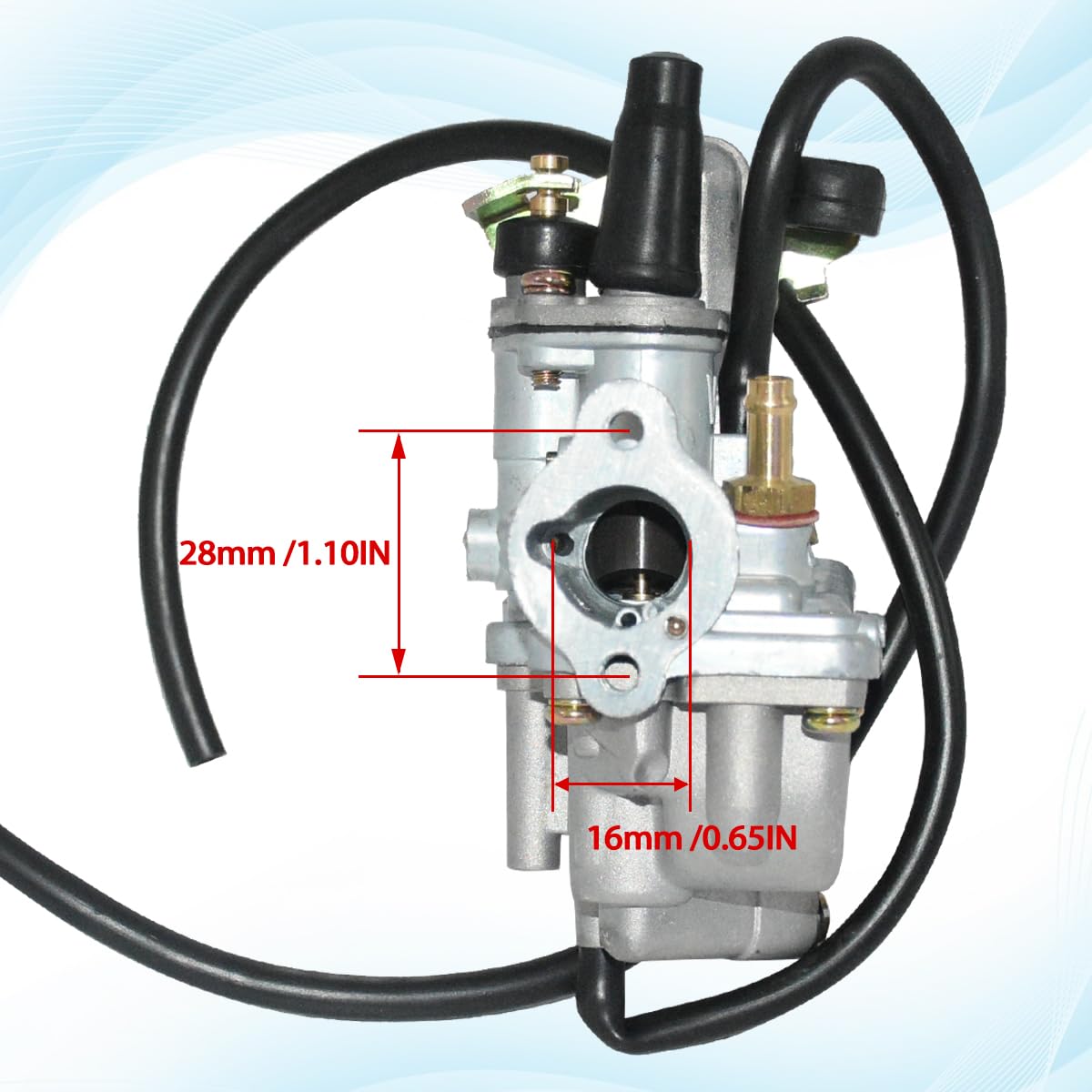 JDLLONG LT50 carburetor body showing precise machining for smooth throttle response.