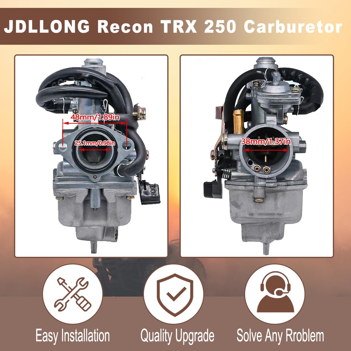 JDLLONG Recon 250 air filter image highlighting intake protection for consistent power