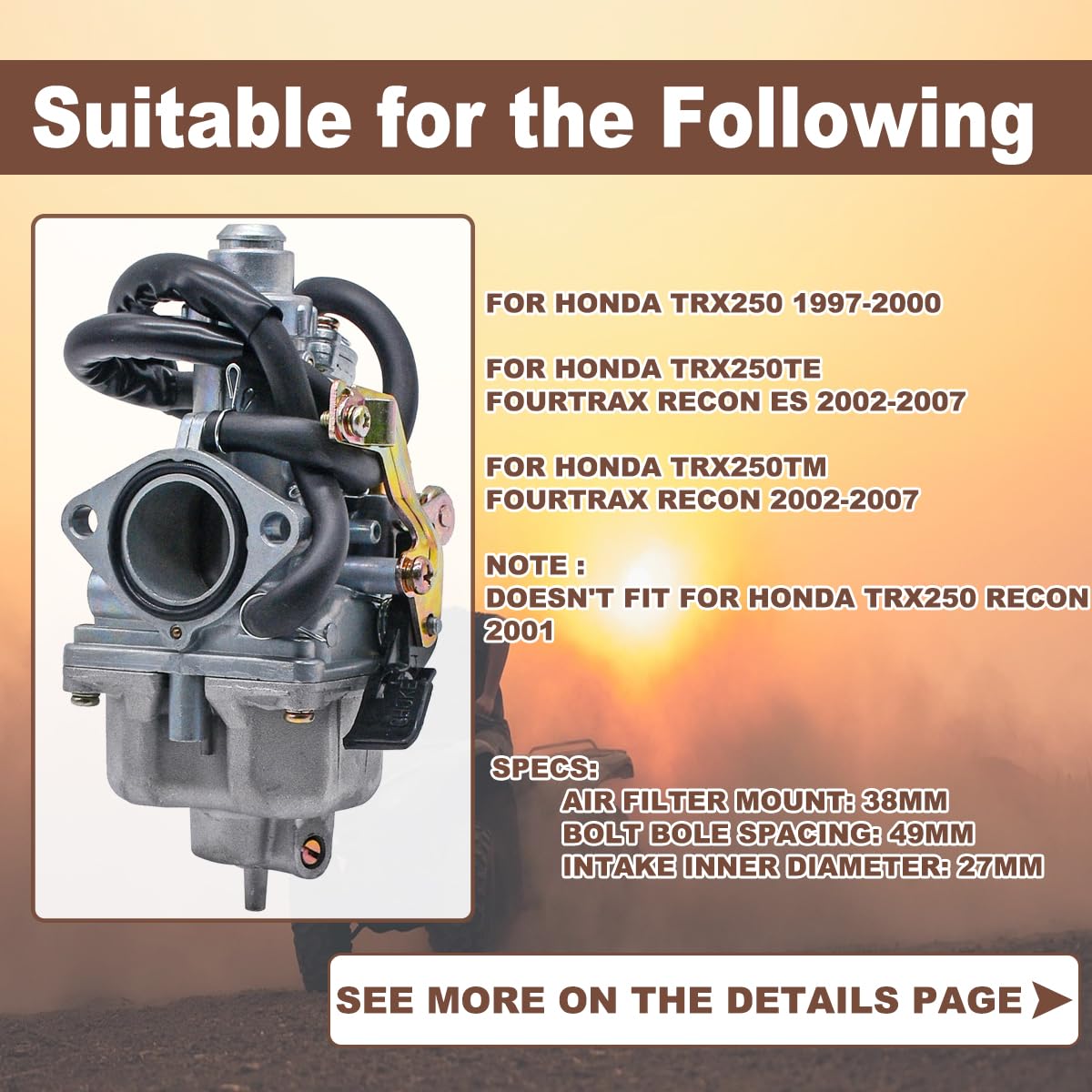 JDLLONG Recon 250 fuel petcock image showing clean fuel flow control for ATV
