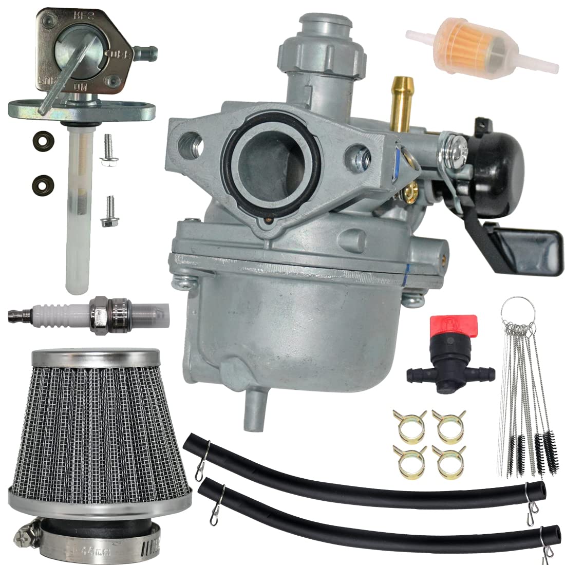 JDLLONG XR70 CRF70 carburetor closeup for precise air-fuel balance.