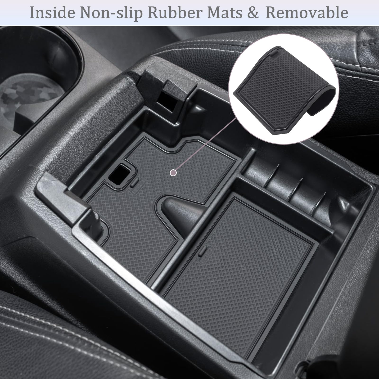 JDMCAR anti-slip rubber pads prevent sliding and creaking while driving.