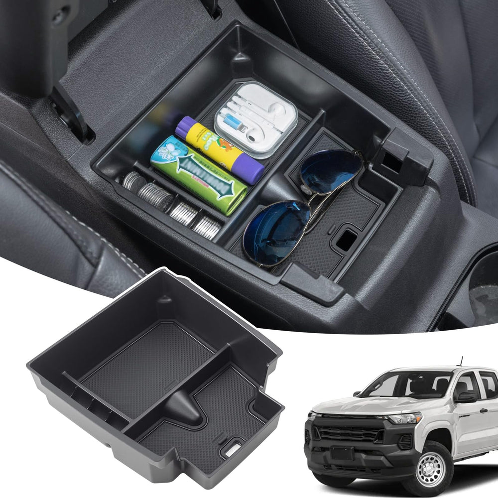 JDMCAR armrest center console organizer fits Colorado/Canyon and keeps essentials within reach.