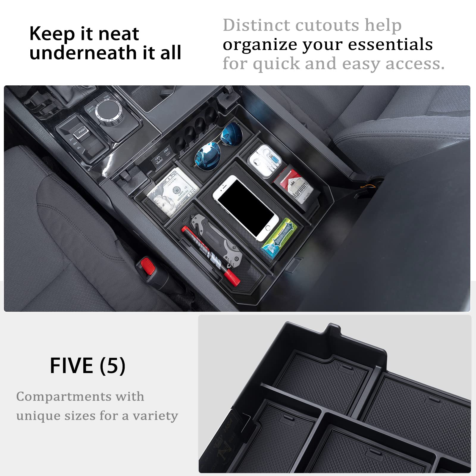 JDMCAR Tundra lid clearance demonstrates compatibility with full-console opening.