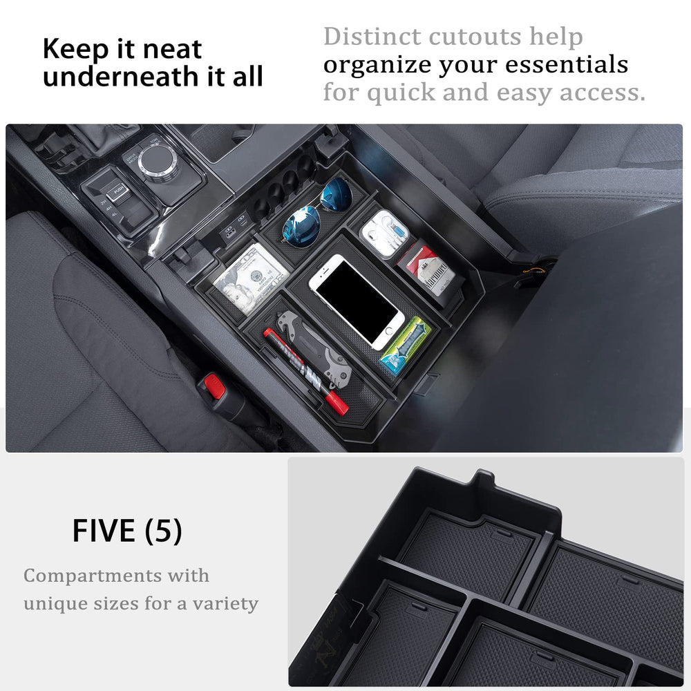 JDMCAR Tundra lid clearance demonstrates compatibility with full-console opening.