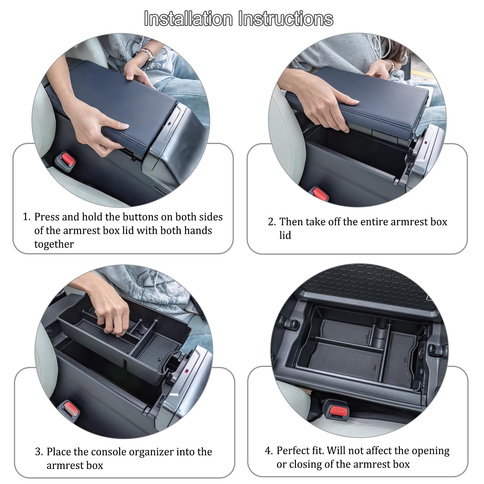JDMCAR console organizer compartments maximize small-item storage.