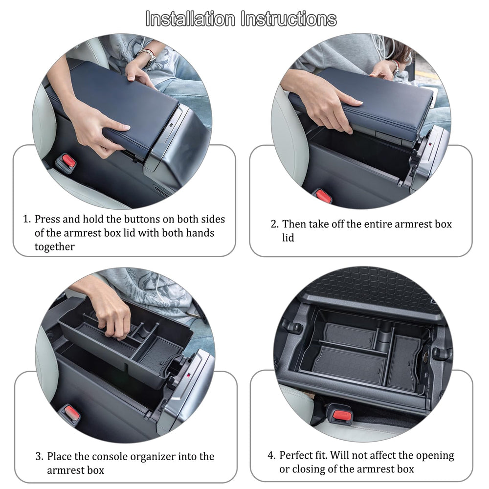 JDMCAR console organizer compartments maximize small-item storage.