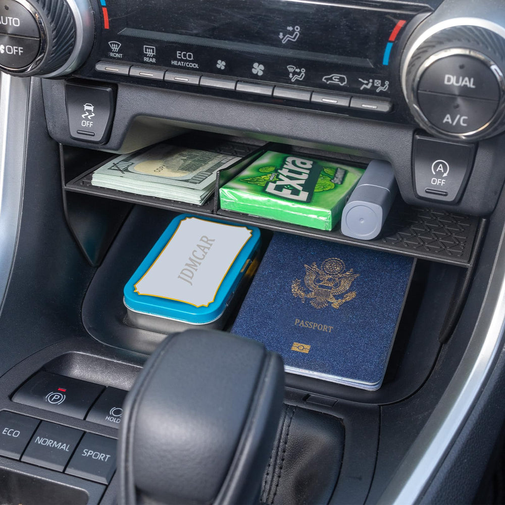 JDMCAR Rav4 interior organizer enhances cabin organization and aesthetics.