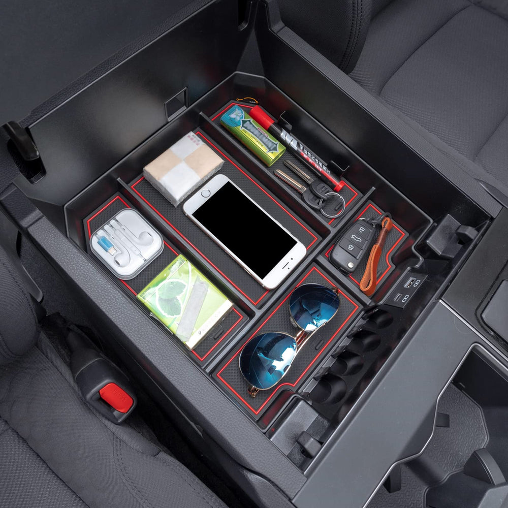 JDMCAR ABS plastic matte finish provides durable console organizer