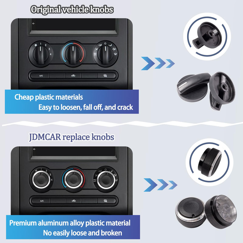 JDMCAR ac control knob illumination enhances dashboard readability in low light