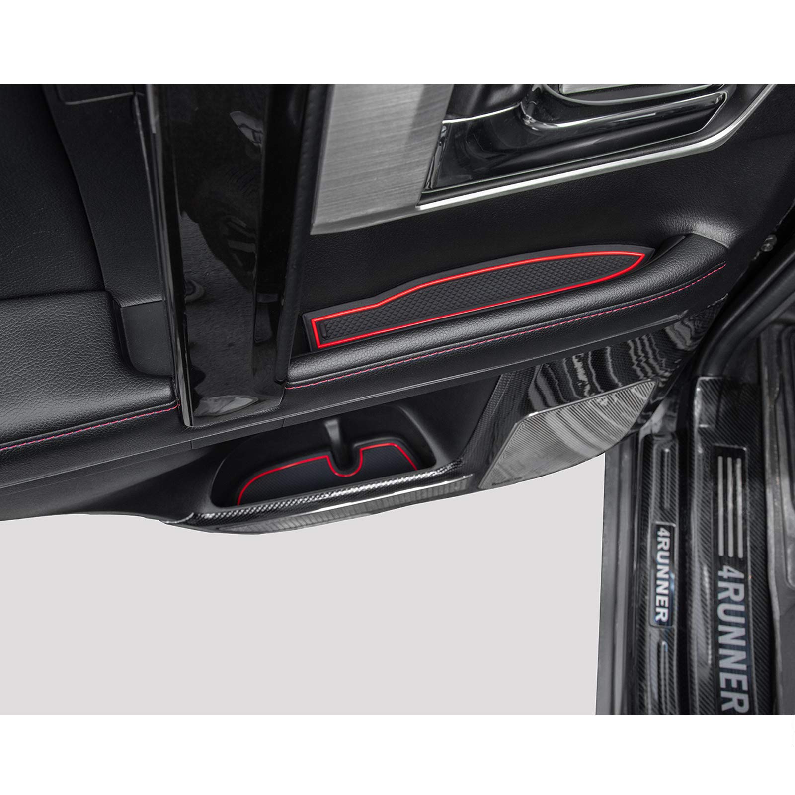JDMCAR decorative trim enhances interior look with sporty red accents