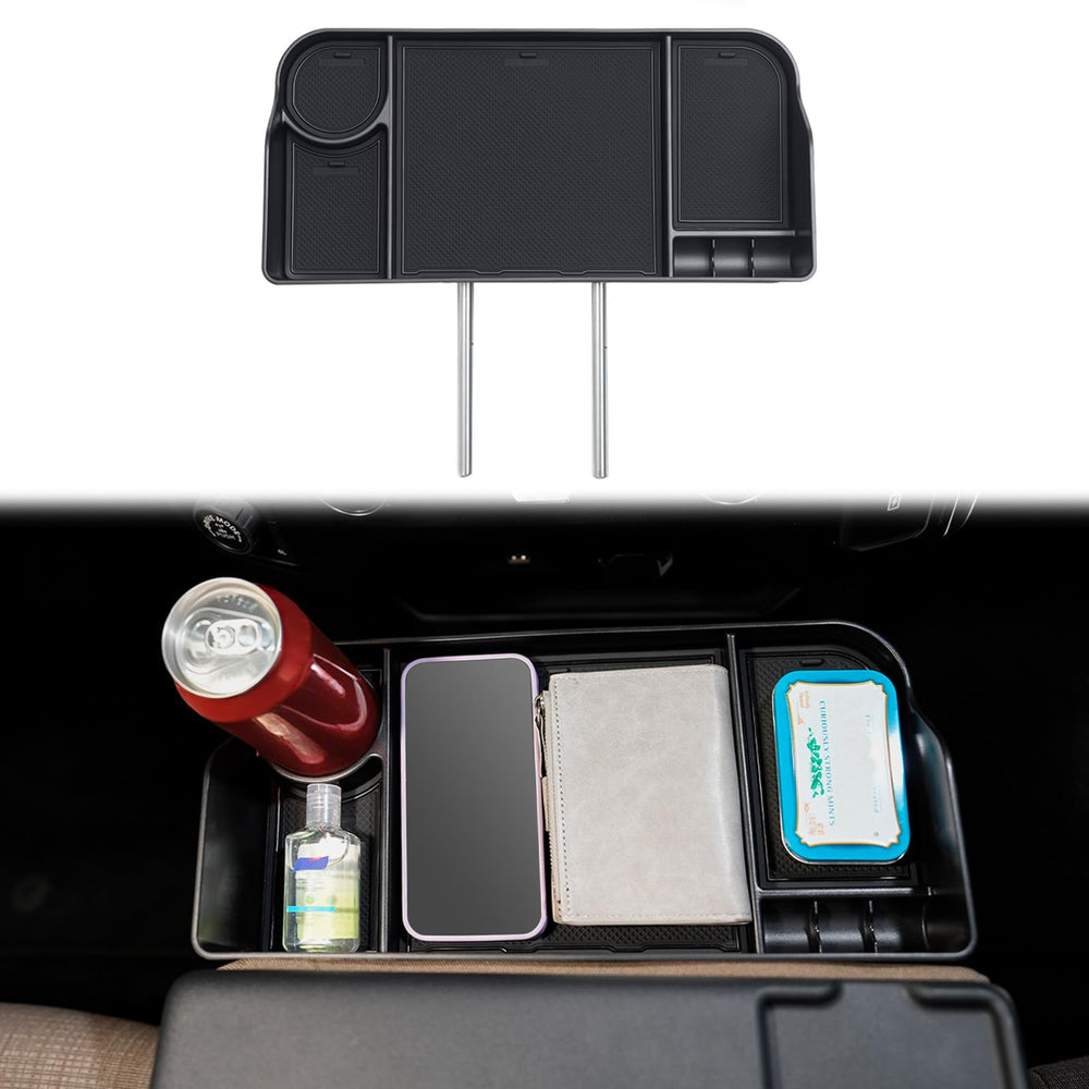 JDMCAR front center headrest tray close-up in durable ABS for long-lasting organization