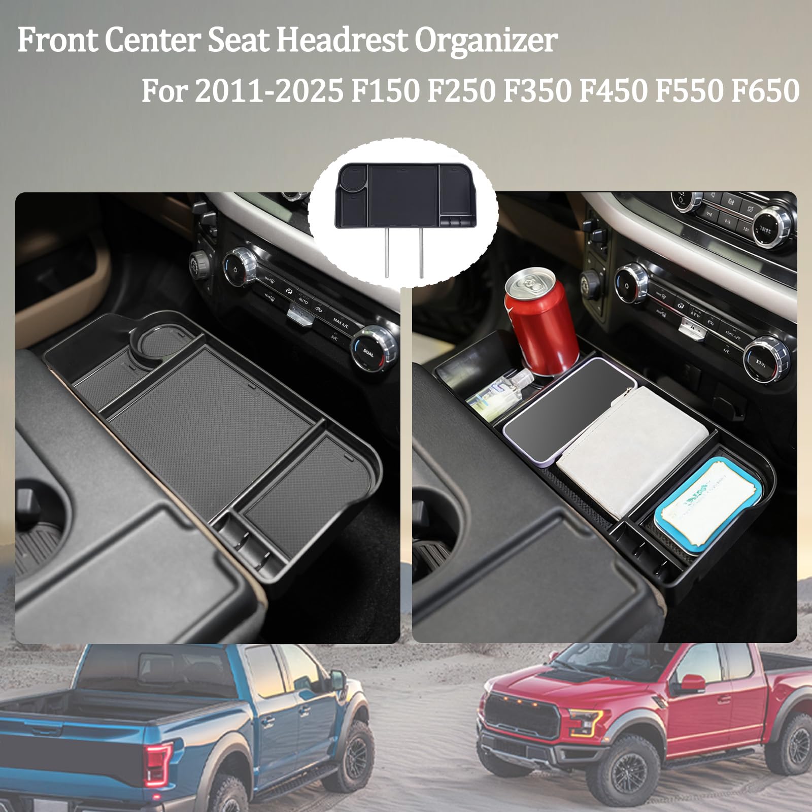 JDMCAR headrest tray rubber pads enhance stability and reduce movement during driving