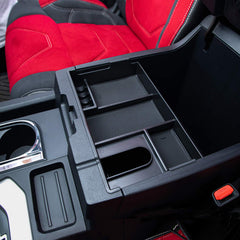 JDMCAR console tray lower basin access for quick item retrieval in the Tundra.