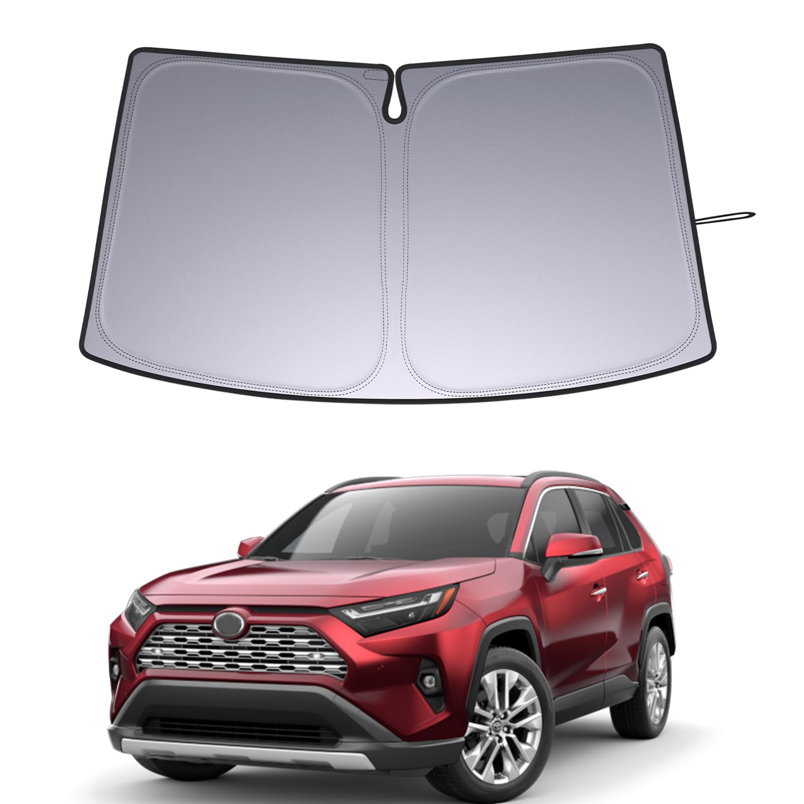JDMCAR windshield sun shade for RAV4 front window provides custom fit and sun protection