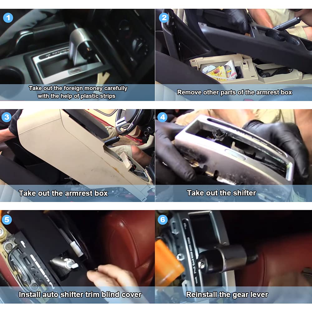 JDMON installed shifter blind cover close-up shows neat interior upgrade.