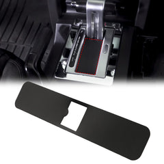 JDMON auto shifter blind cover front view protects Mustang shifter from dust.