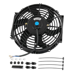 JDMSPEED 10-inch radiator fan front view showing steady engine cooling potential