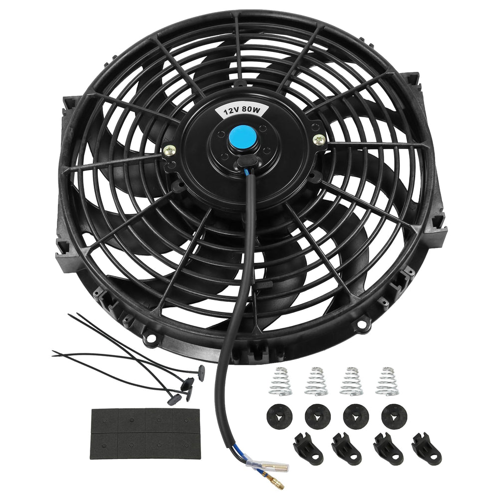 JDMSPEED 12-inch universal slim fan front view for radiator cooling efficiency