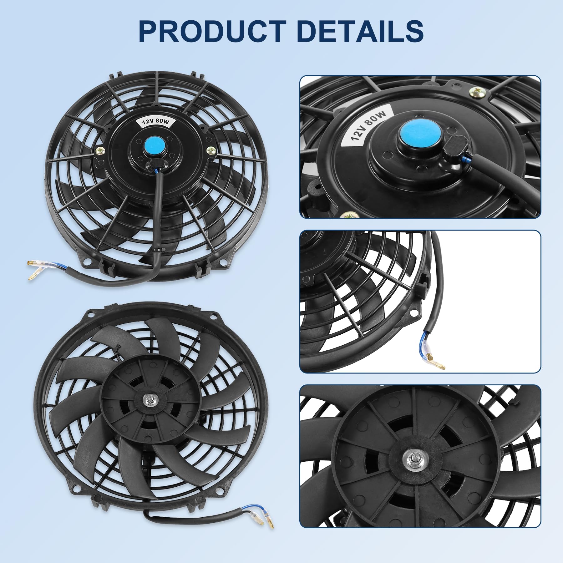 JDMSPEED 12V 1730CFM radiator fan in action across radiator and intercooler airflow.