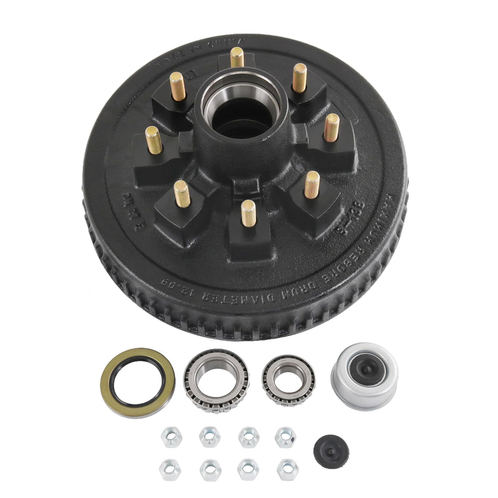 JDMSPEED 12x2 trailer brake drum on 8-on-6-1/2-in bolt pattern ensures reliable stopping.