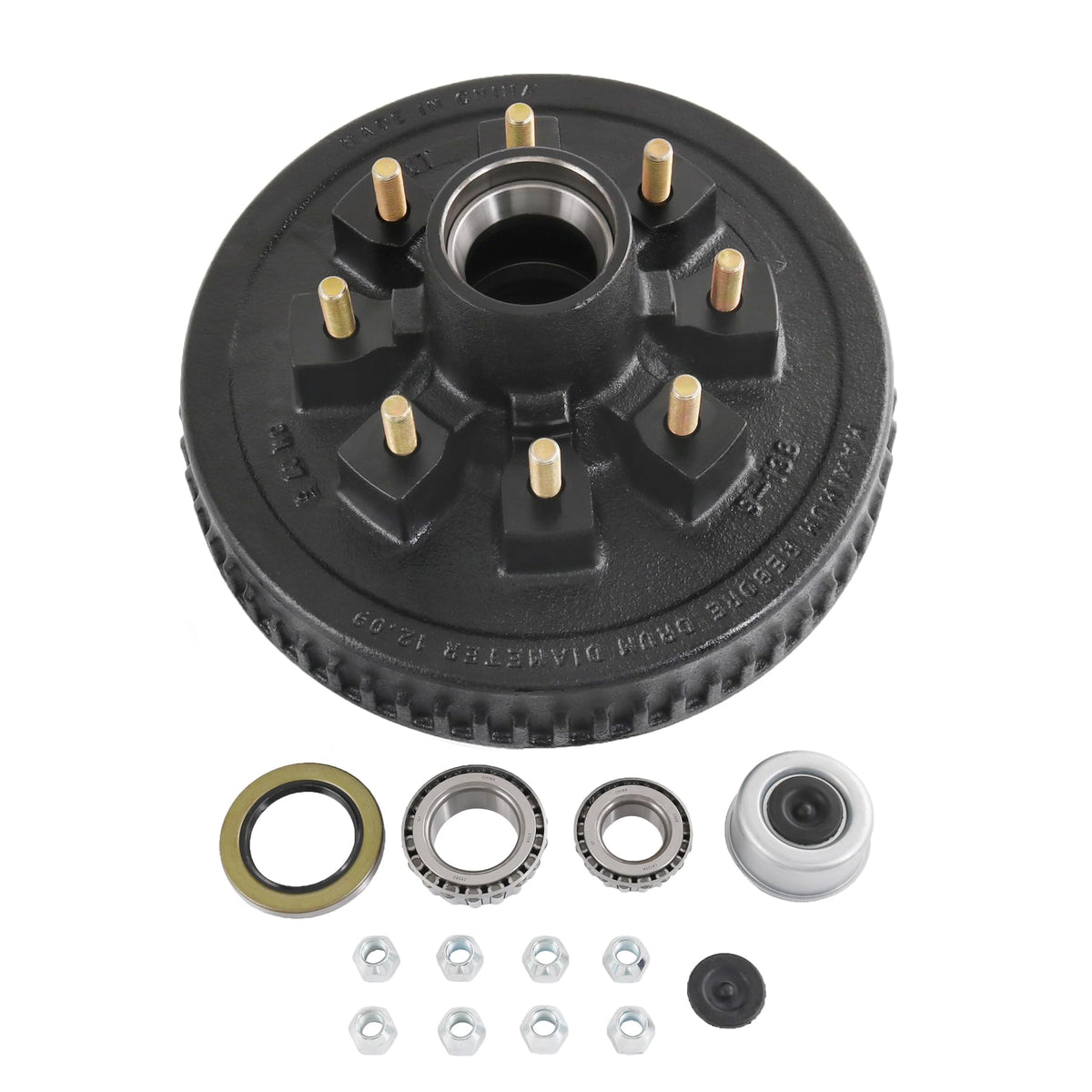 JDMSPEED 12x2 trailer brake drum on 8-on-6-1/2-in bolt pattern ensures reliable stopping.