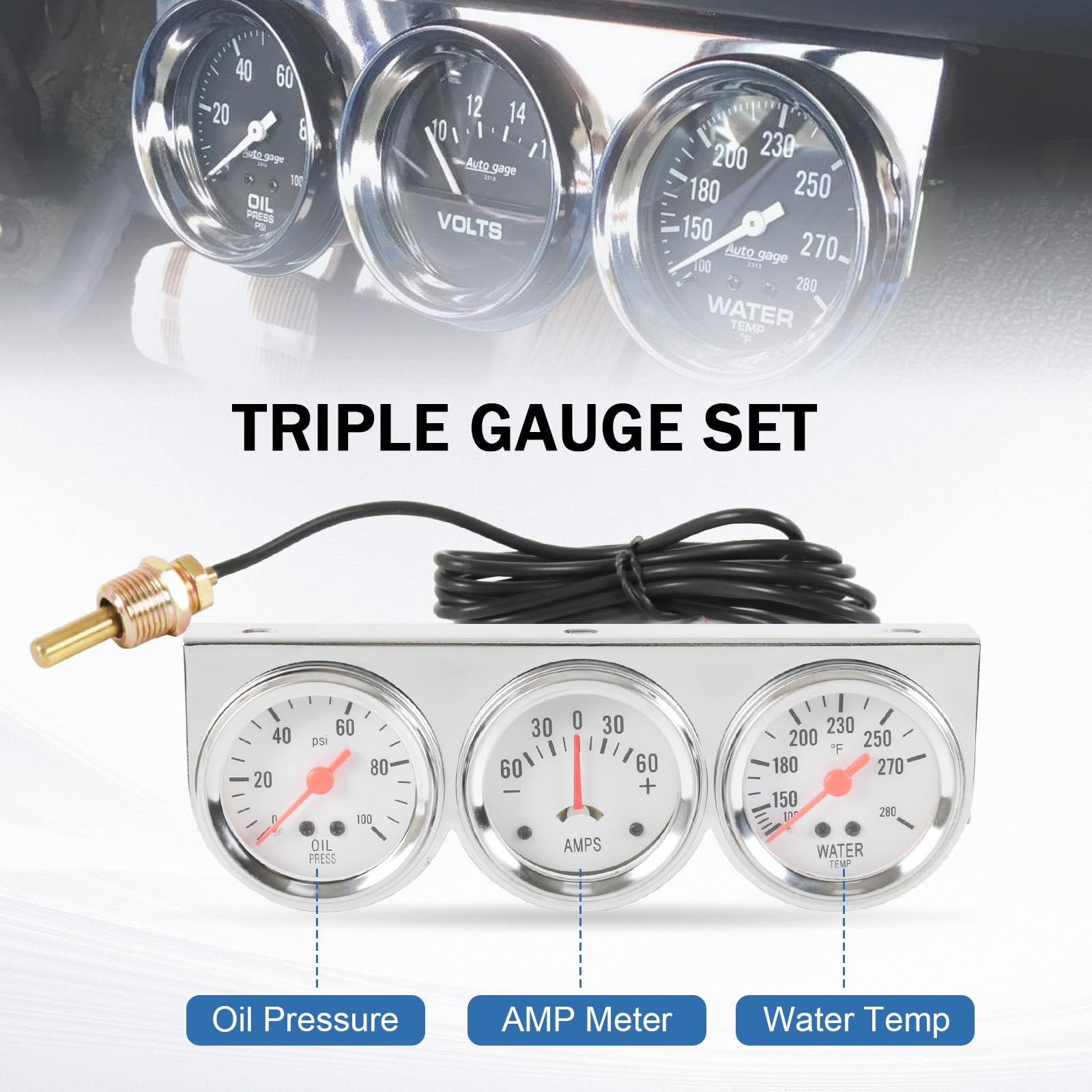 JDMSPEED AMP meter tracks electrical current for battery awareness.