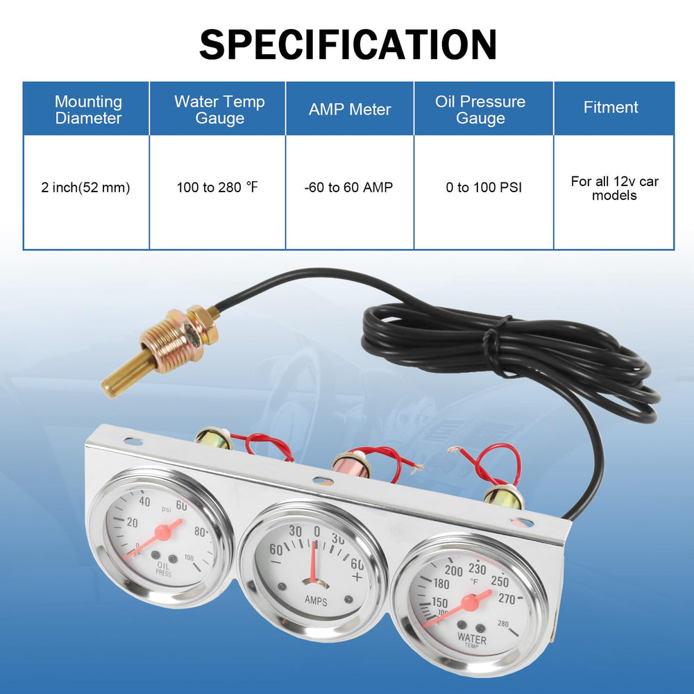 JDMSPEED water temperature gauge helps monitor coolant temperature.