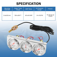 JDMSPEED water temperature gauge helps monitor coolant temperature.