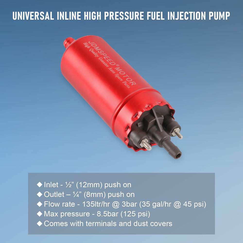 JDMSPEED 8mm push-on outlet connection for reliable fuel flow