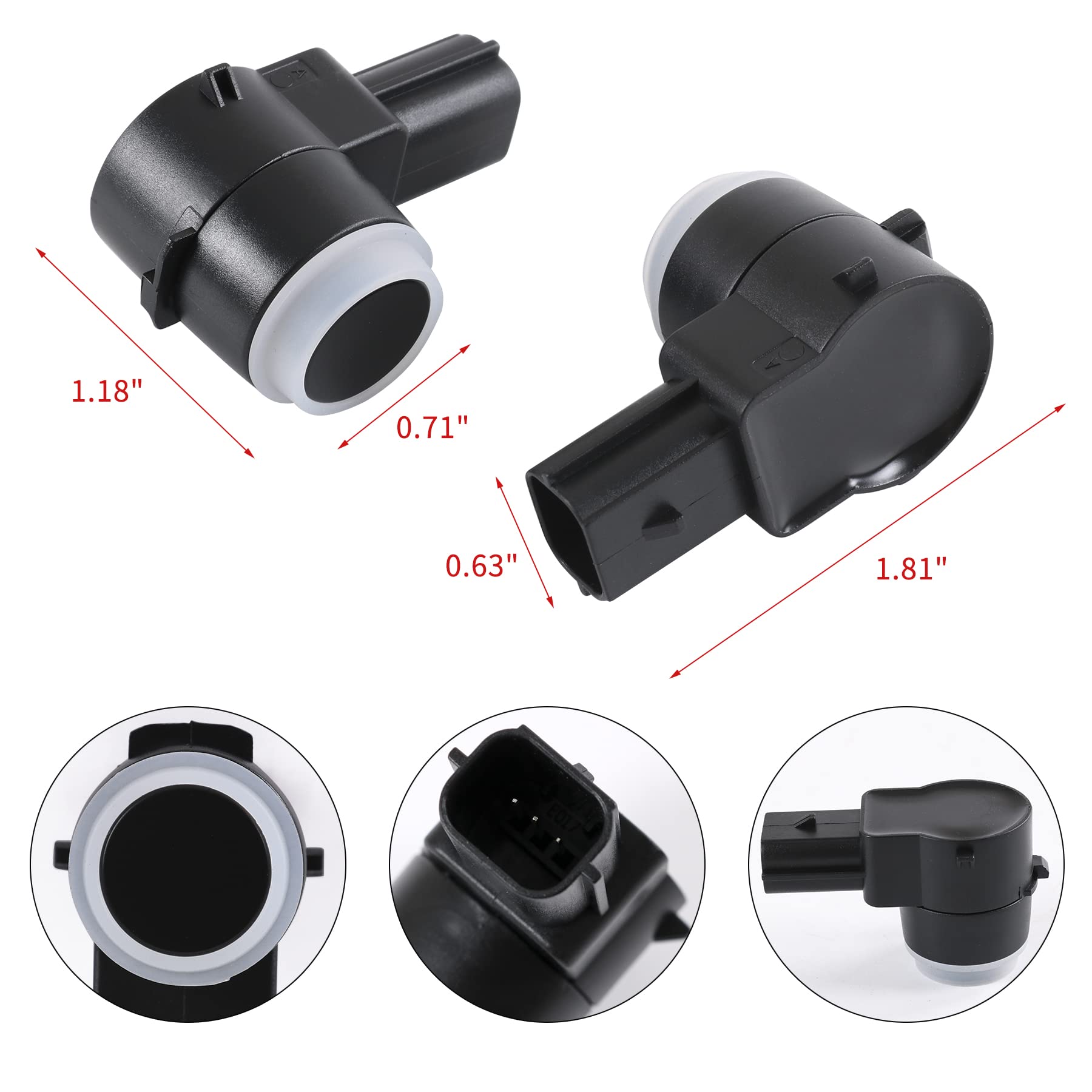 JDMSPEED black backup parking sensor 4pcs supports confident reversing