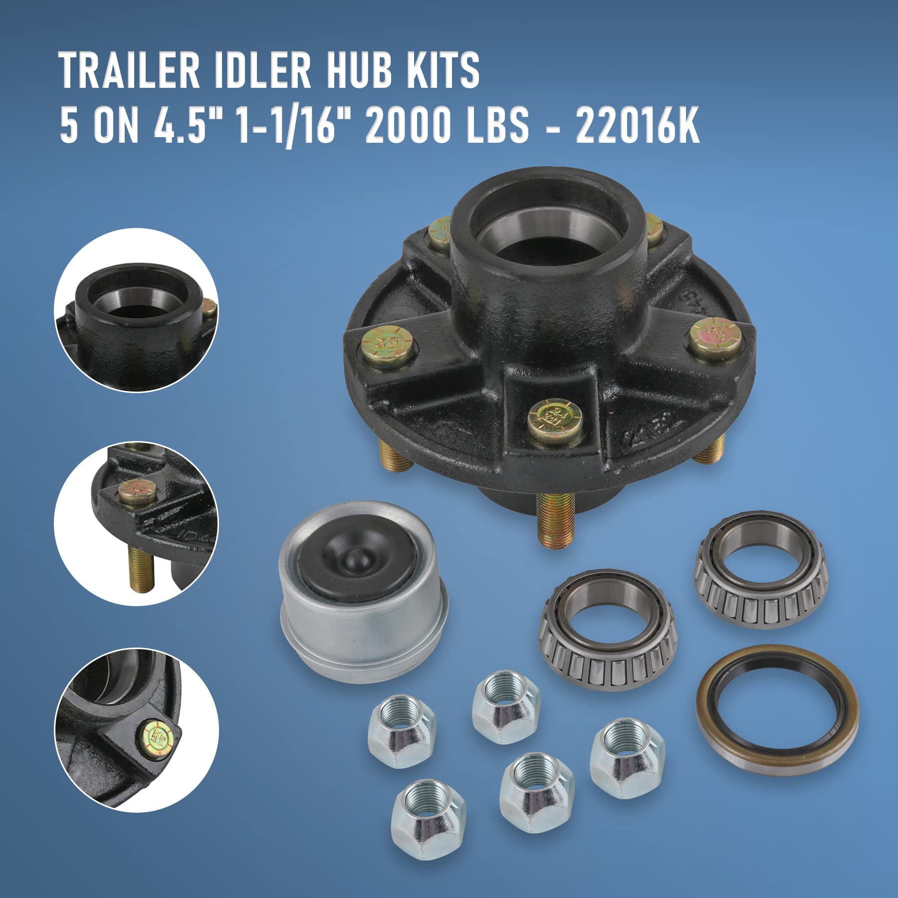 JDMSPEED 5-on-4-5 bolt pattern fits standard trailers