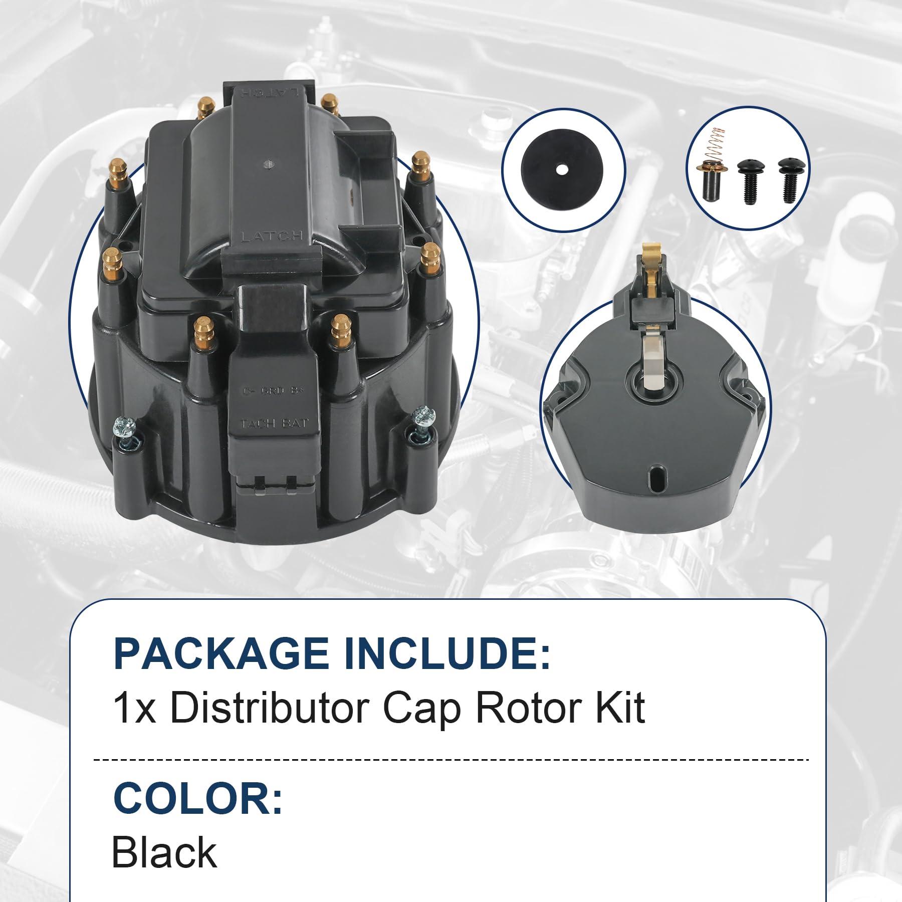 JDMSPEED black cap packaging front view ready for installation