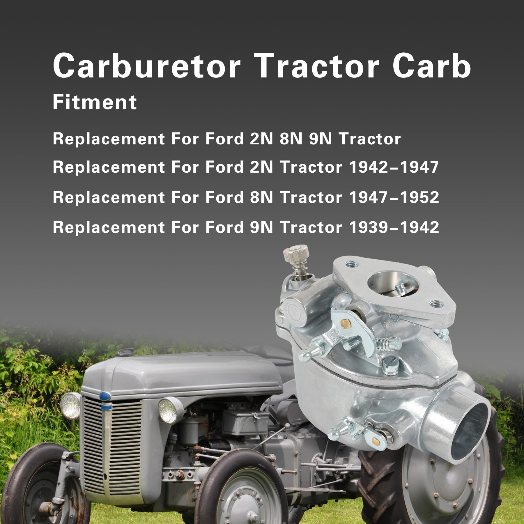 JDMSPEED carburetor assembly package with governor rod and sediment bowl kit for Ford tractors