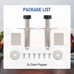 JDMSPEED stainless chrome door poppers side view with controlled pop-out distance