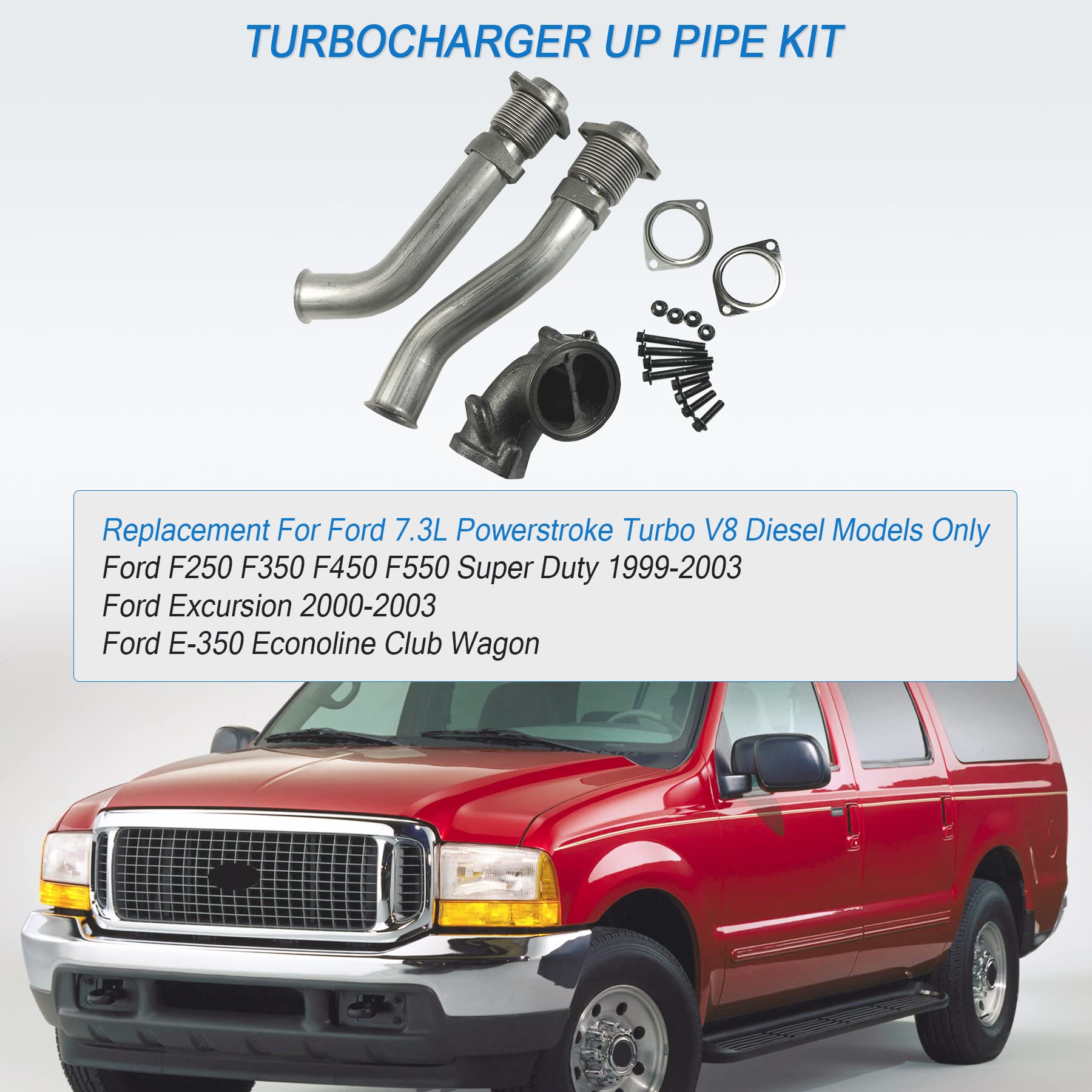 Flange pipes and adapters demonstrate complete kit for easy installation