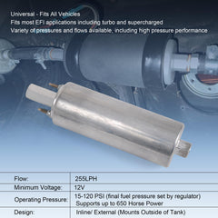 JDMSPEED external pump inlet/outlet close-up for universal fit