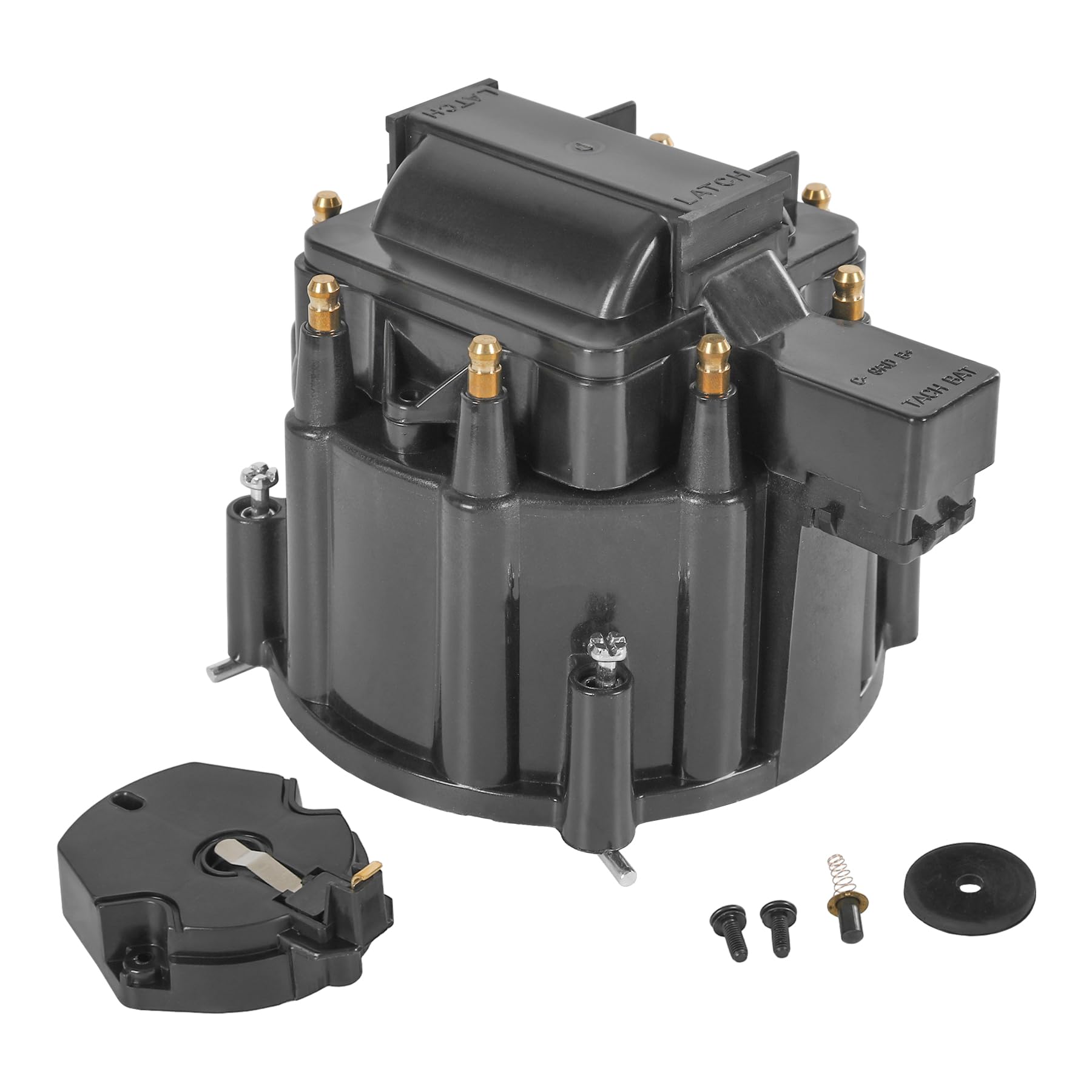 JDMSPEED HEI distributor cap assembly in black for durable voltage transfer